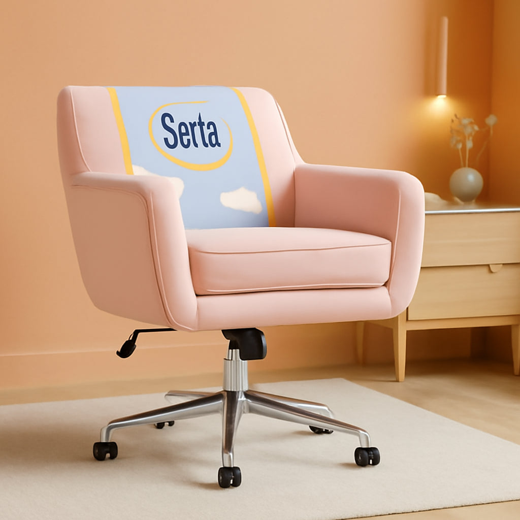 Ashland Blush Pink Office Desk Chair With Memory Foam Cushion