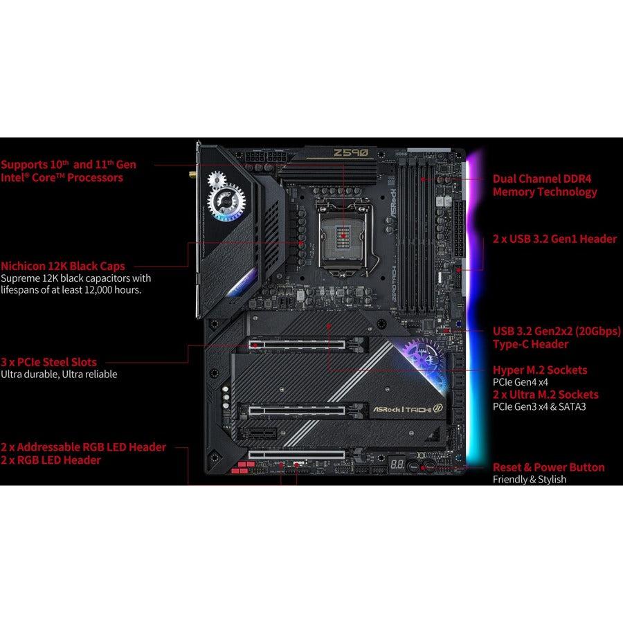 Asrock Z590 Taichi Lga 1200 Intel Z590 Sata 6Gb/S Atx Intel Motherboard