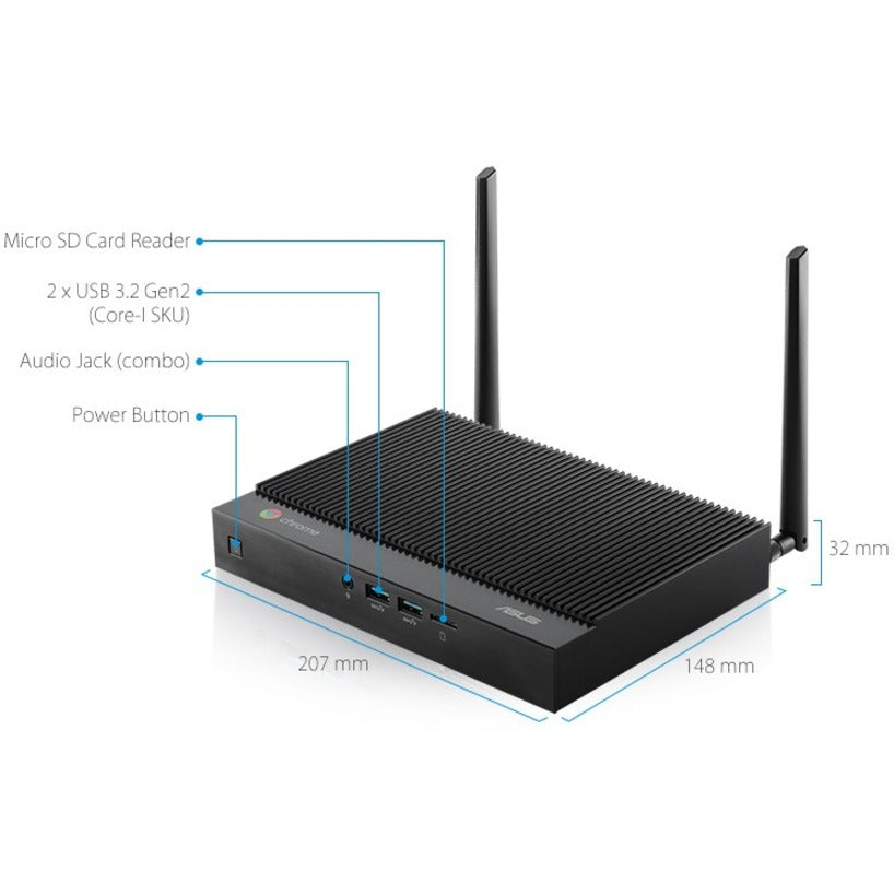 Asus Chromebox CHROMEBOX4-F5050U Desktop Computer - Intel Core i5 10th Gen i5-10210U - 8 GB - 256 GB SSD - Gun Metal