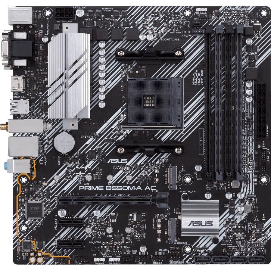 Asus Prime B550M-A AC Desktop Motherboard - AMD B550 Chipset - Socket AM4 - Micro ATX