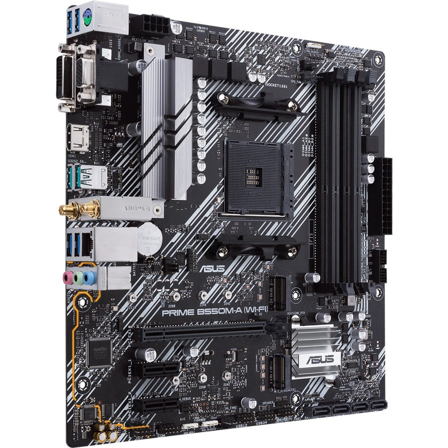 Asus Prime B550M-A (WI-FI) Desktop Motherboard - AMD B550 Chipset - Socket AM4 - Micro ATX
