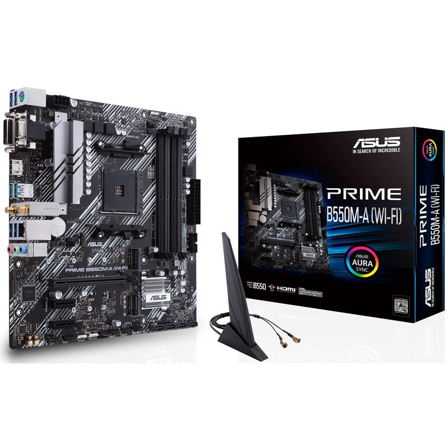 Asus Prime B550M-A (WI-FI) Desktop Motherboard - AMD B550 Chipset - Socket AM4 - Micro ATX