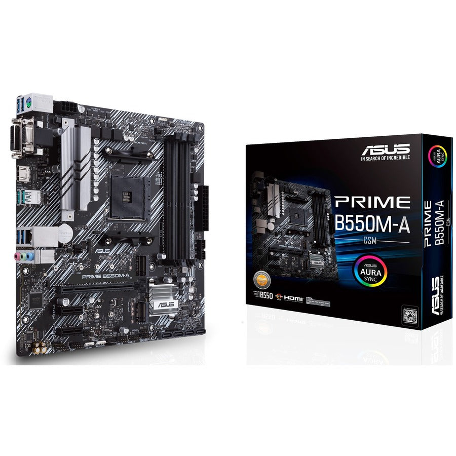 Asus Prime B550M-A/CSM Desktop Motherboard - AMD B550 Chipset - Socket AM4 - Micro ATX