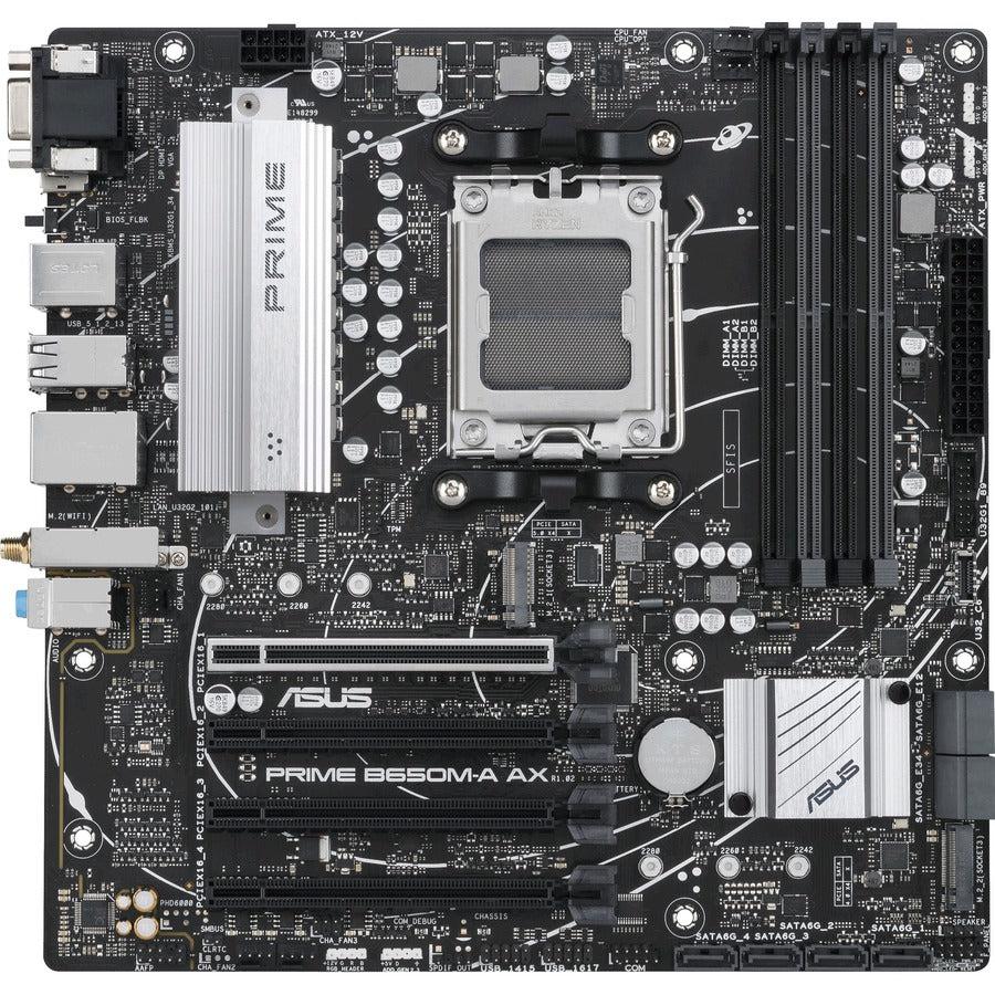 Asus Prime B650M-A AX Desktop Motherboard - AMD B650 Chipset - Socket AM5 - Micro ATX