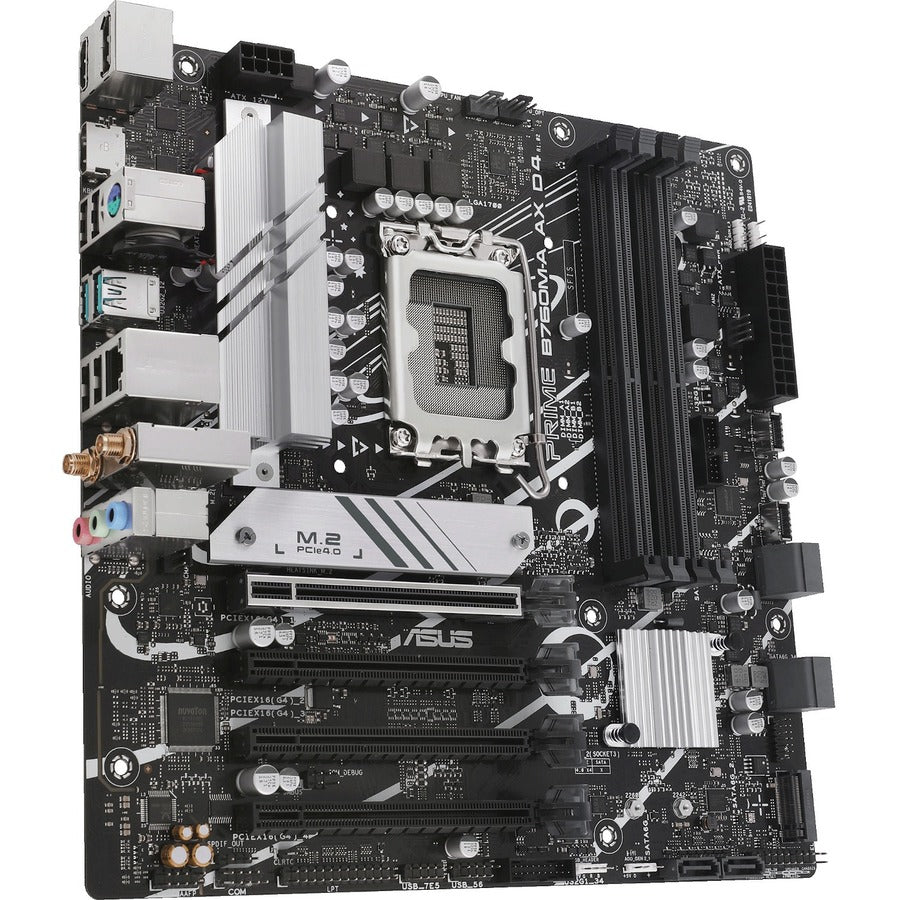 Asus Prime B760M-A AX D4 Desktop Motherboard - Intel B760 Chipset - Socket LGA-1700 - Micro ATX
