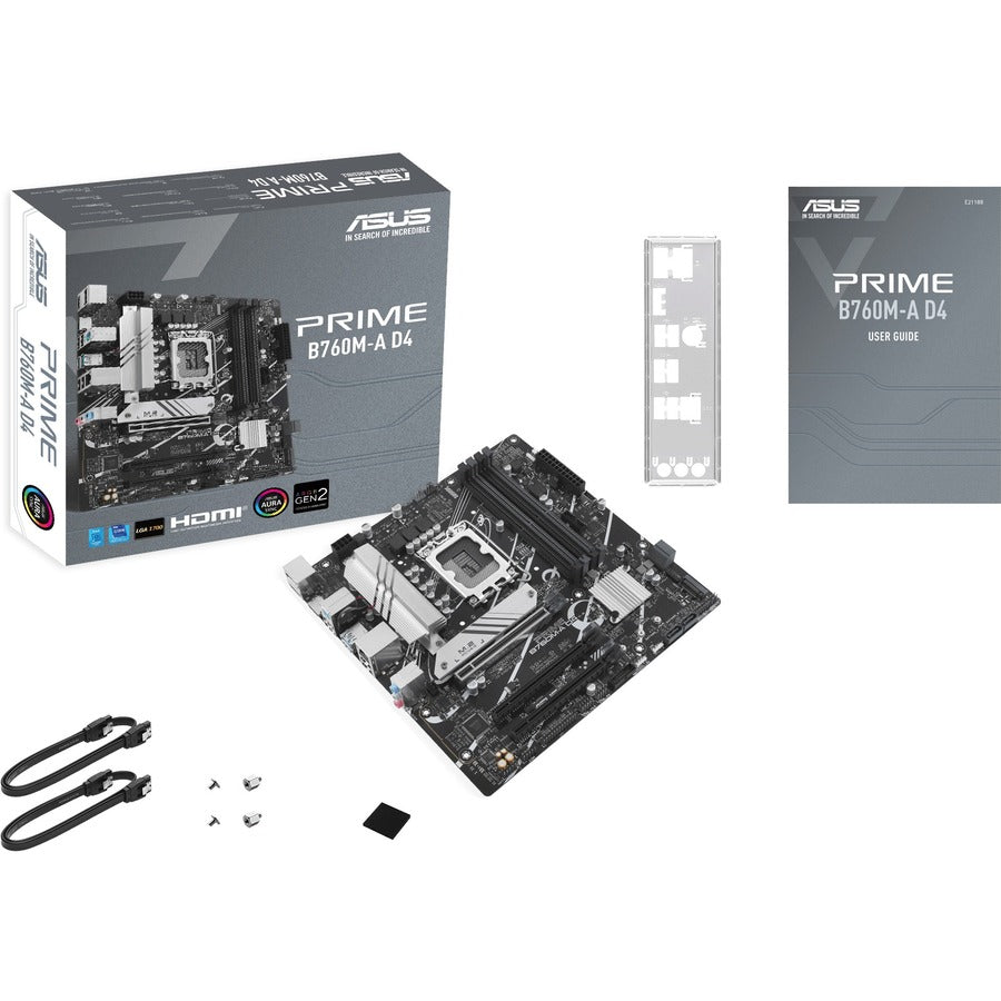 Asus Prime B760M-A D4 Desktop Motherboard - Intel B760 Chipset - Socket LGA-1700 - Micro ATX