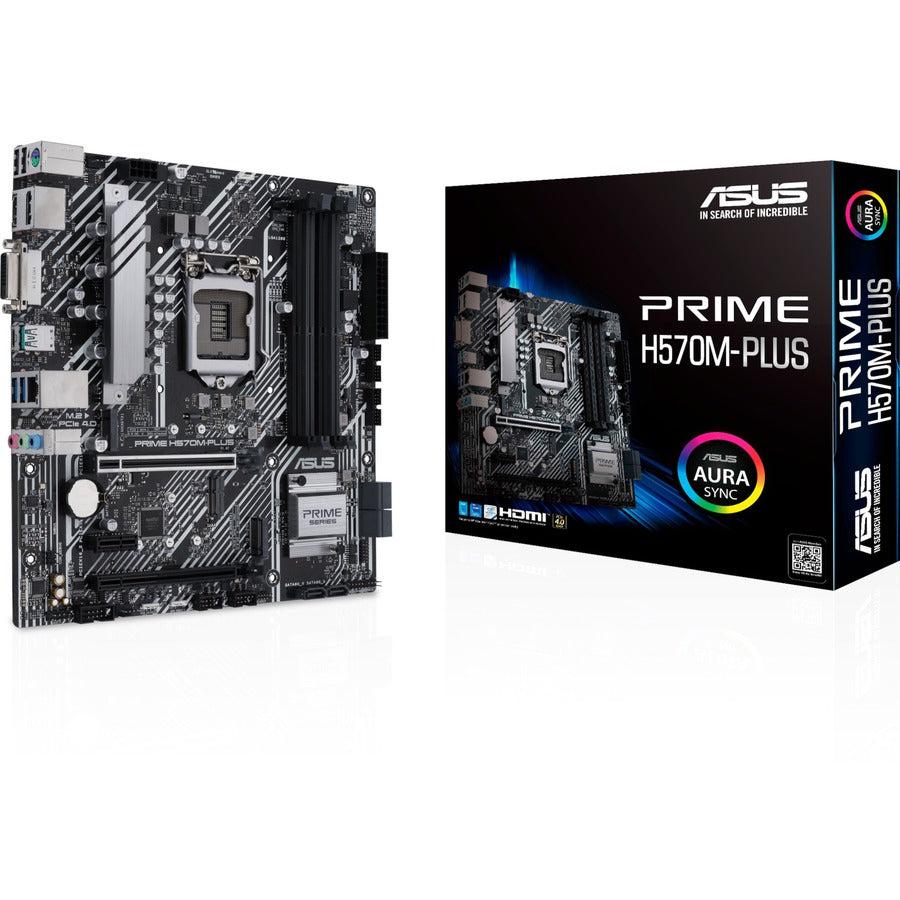 Asus Prime H570M-PLUS/CSM Desktop Motherboard - Intel H570 Chipset - Socket LGA-1200 - Intel Optane Memory Ready - Micro ATX