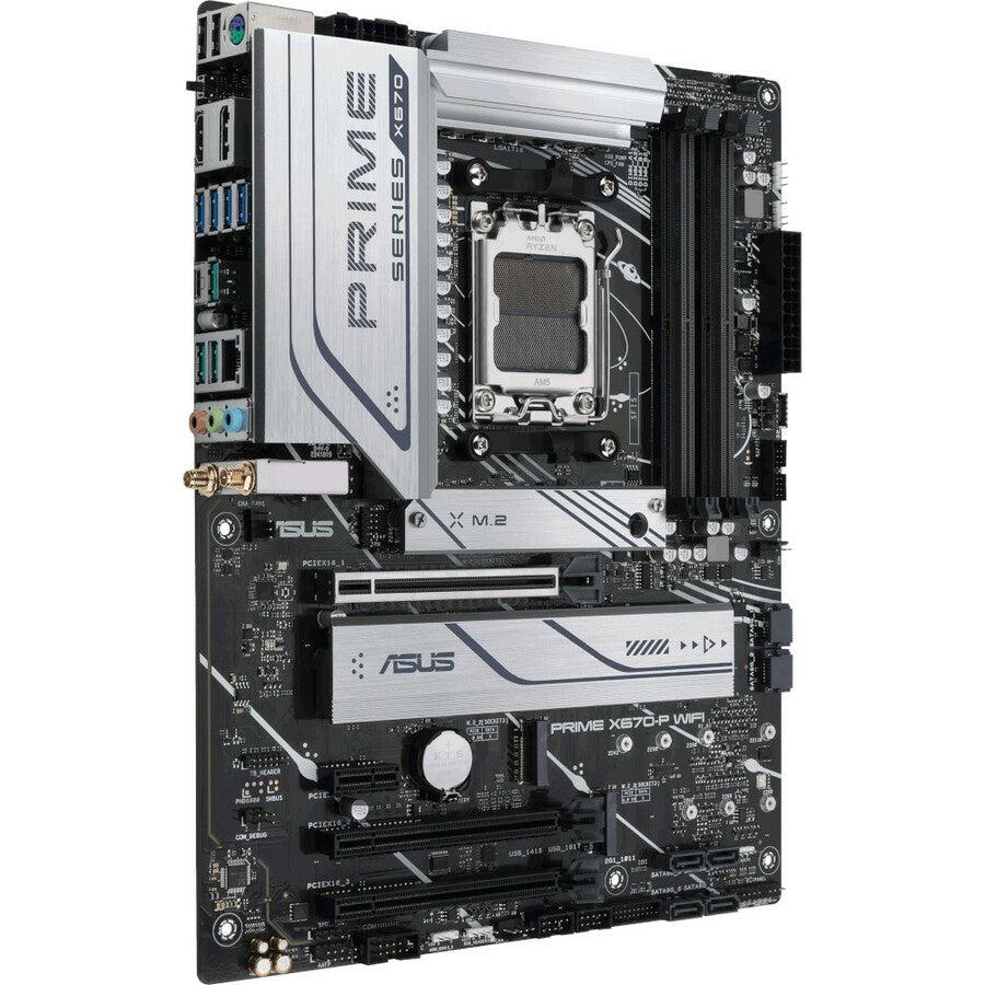 Asus Prime X670-P WIFI Desktop Motherboard - AMD X670 Chipset - Socket AM5 - ATX PRIMEX670-PWIFI