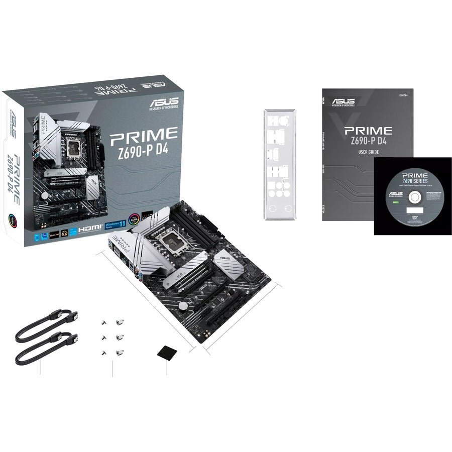 Asus Prime Z690-P D4 Desktop Motherboard - Intel Z690 Chipset - Socket LGA-1700 - Intel Optane Memory Ready - ATX