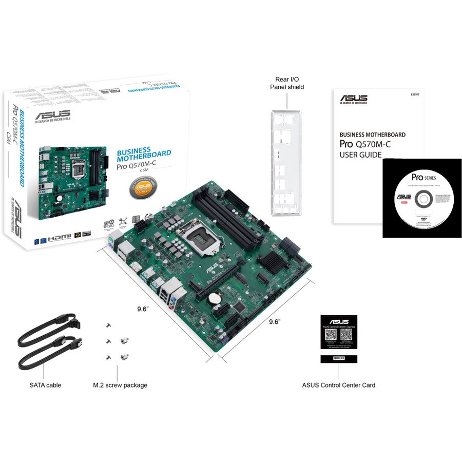 Asus Q570M-C/CSM Desktop Motherboard - Intel Q470 Chipset - Socket LGA-1200 - Intel Optane Memory Ready - Micro ATX PRO Q570M-C/CSM