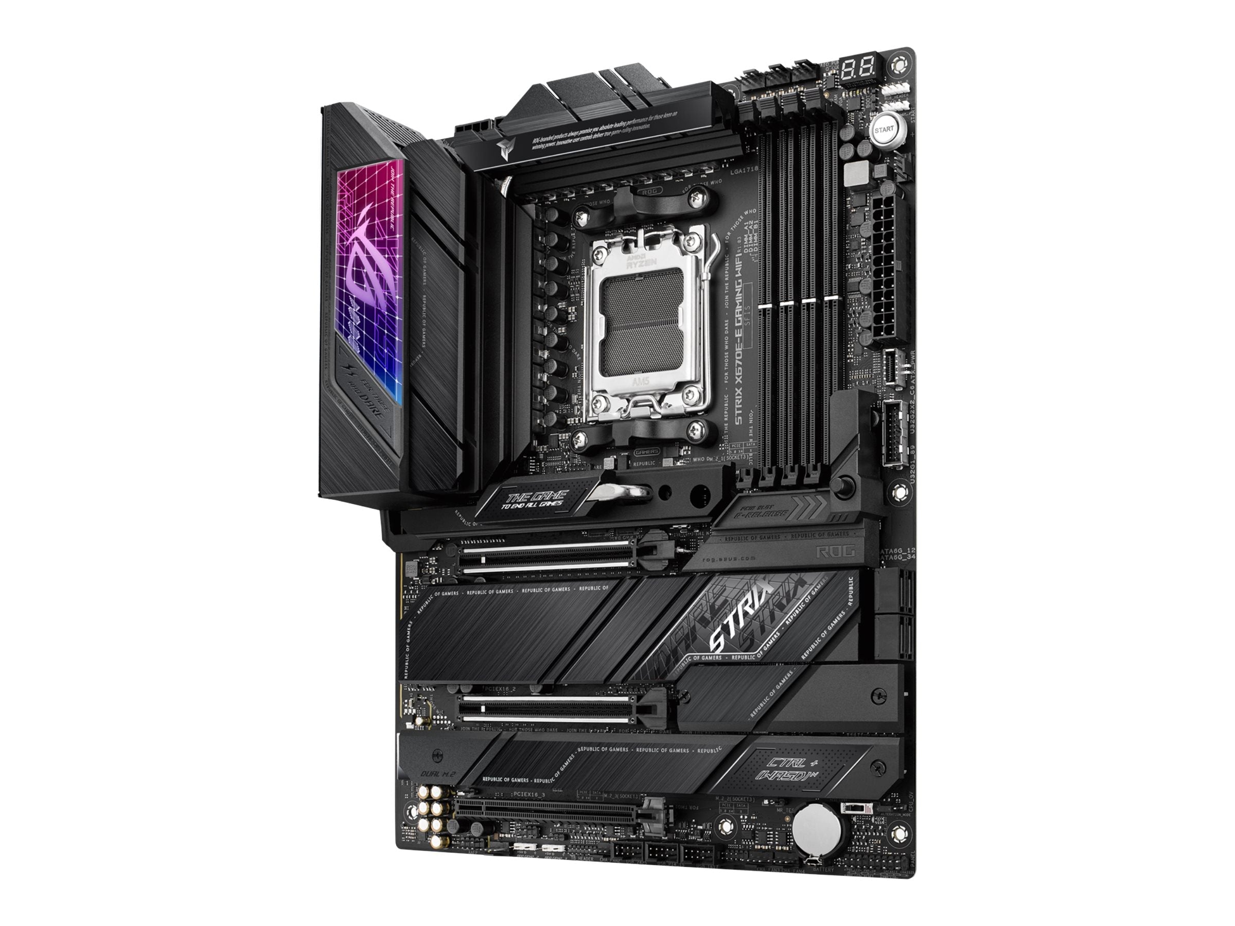 Asus Rog Strix X670E-E Gaming Wifi - Motherboard - Atx - Socket Am5 - Amd X670 Chipset - Usb 3.2 Gen 1, Usb 3.2 Gen 2, Usb-C 3.2 Gen2, Usb-C 3.2 Gen 2X2 - 2.5 Gigabit Lan, Wi-Fi 6, Bluetooth - Onboard Graphics (Cpu Required) - Hd Audio (8-Channel)