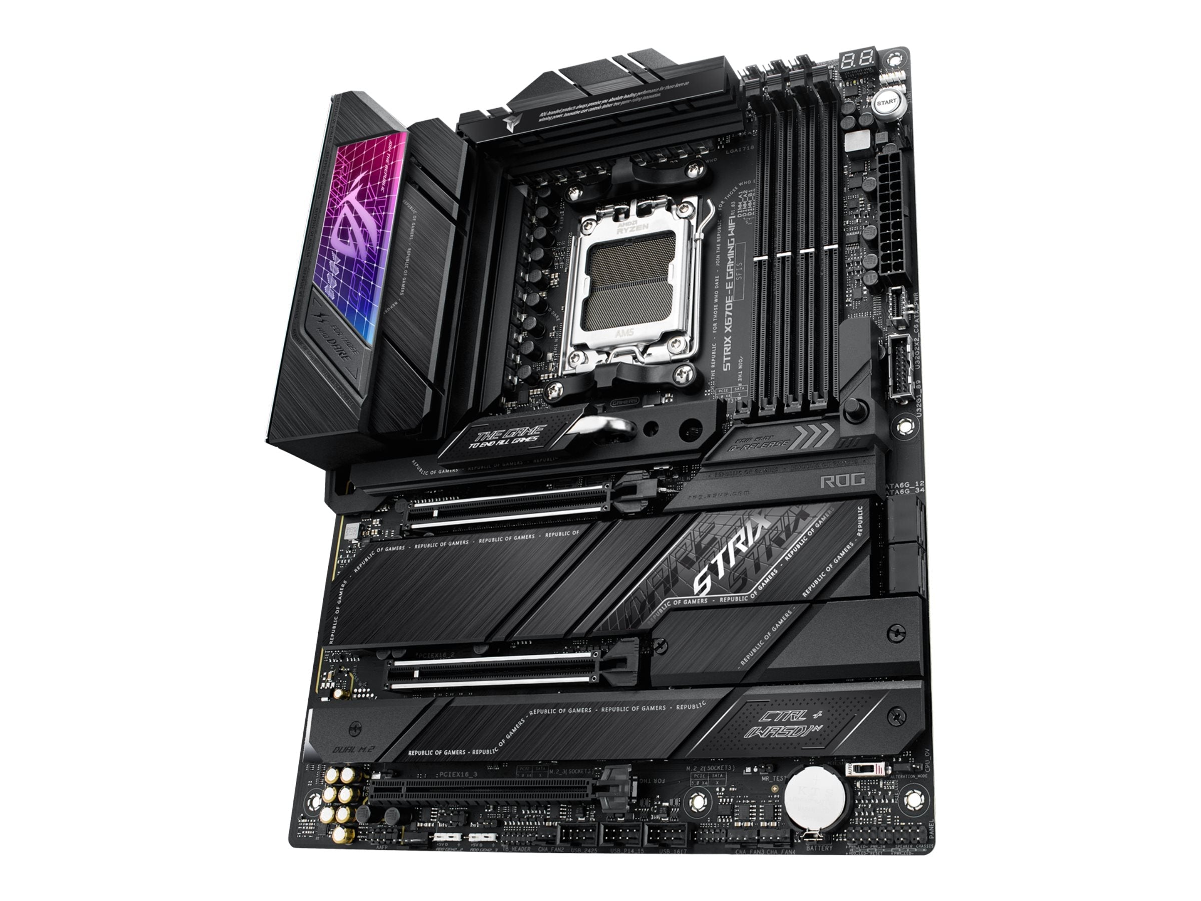 Asus Rog Strix X670E-E Gaming Wifi - Motherboard - Atx - Socket Am5 - Amd X670 Chipset - Usb 3.2 Gen 1, Usb 3.2 Gen 2, Usb-C 3.2 Gen2, Usb-C 3.2 Gen 2X2 - 2.5 Gigabit Lan, Wi-Fi 6, Bluetooth - Onboard Graphics (Cpu Required) - Hd Audio (8-Channel)