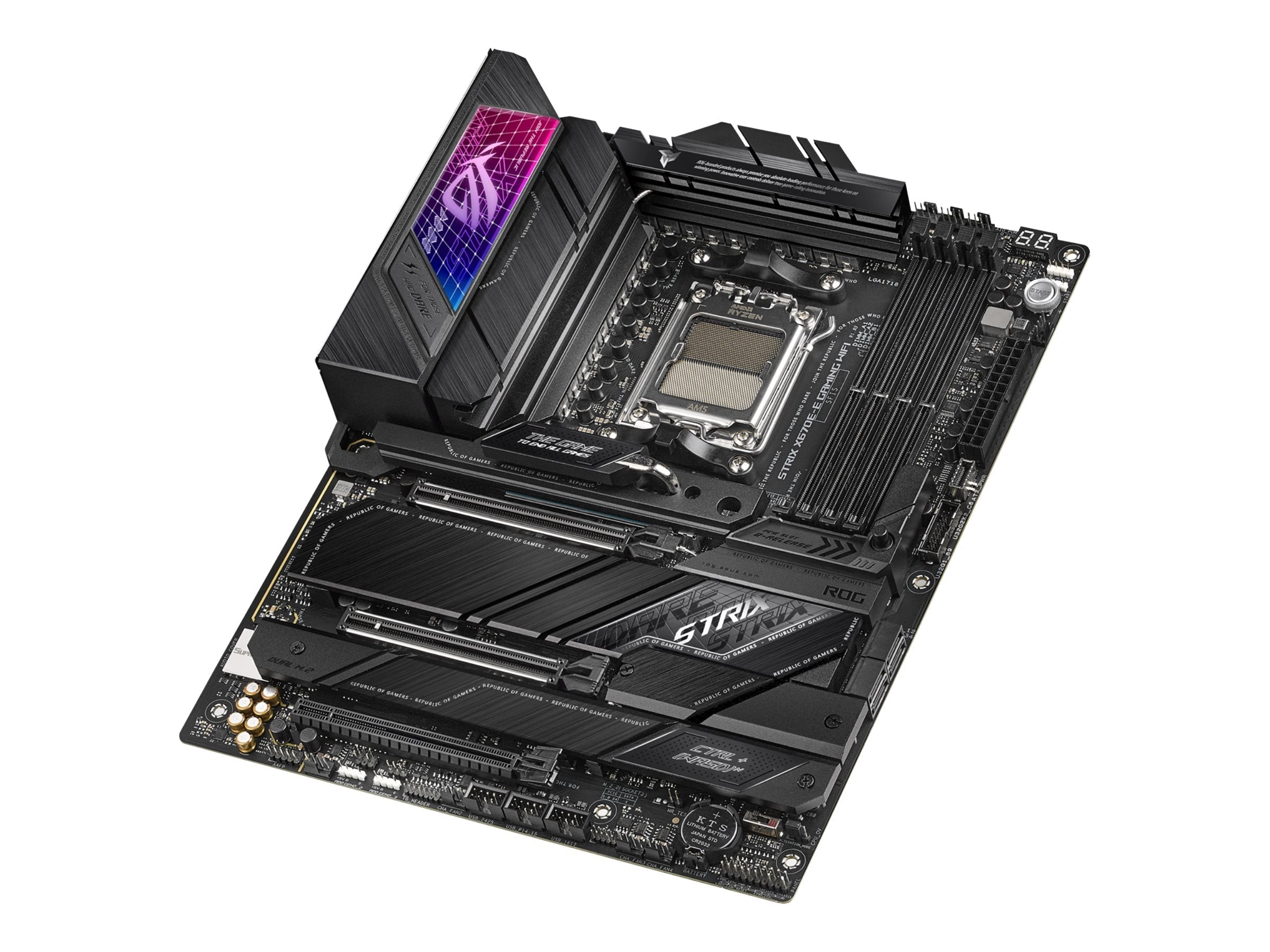 Asus Rog Strix X670E-E Gaming Wifi - Motherboard - Atx - Socket Am5 - Amd X670 Chipset - Usb 3.2 Gen 1, Usb 3.2 Gen 2, Usb-C 3.2 Gen2, Usb-C 3.2 Gen 2X2 - 2.5 Gigabit Lan, Wi-Fi 6, Bluetooth - Onboard Graphics (Cpu Required) - Hd Audio (8-Channel)
