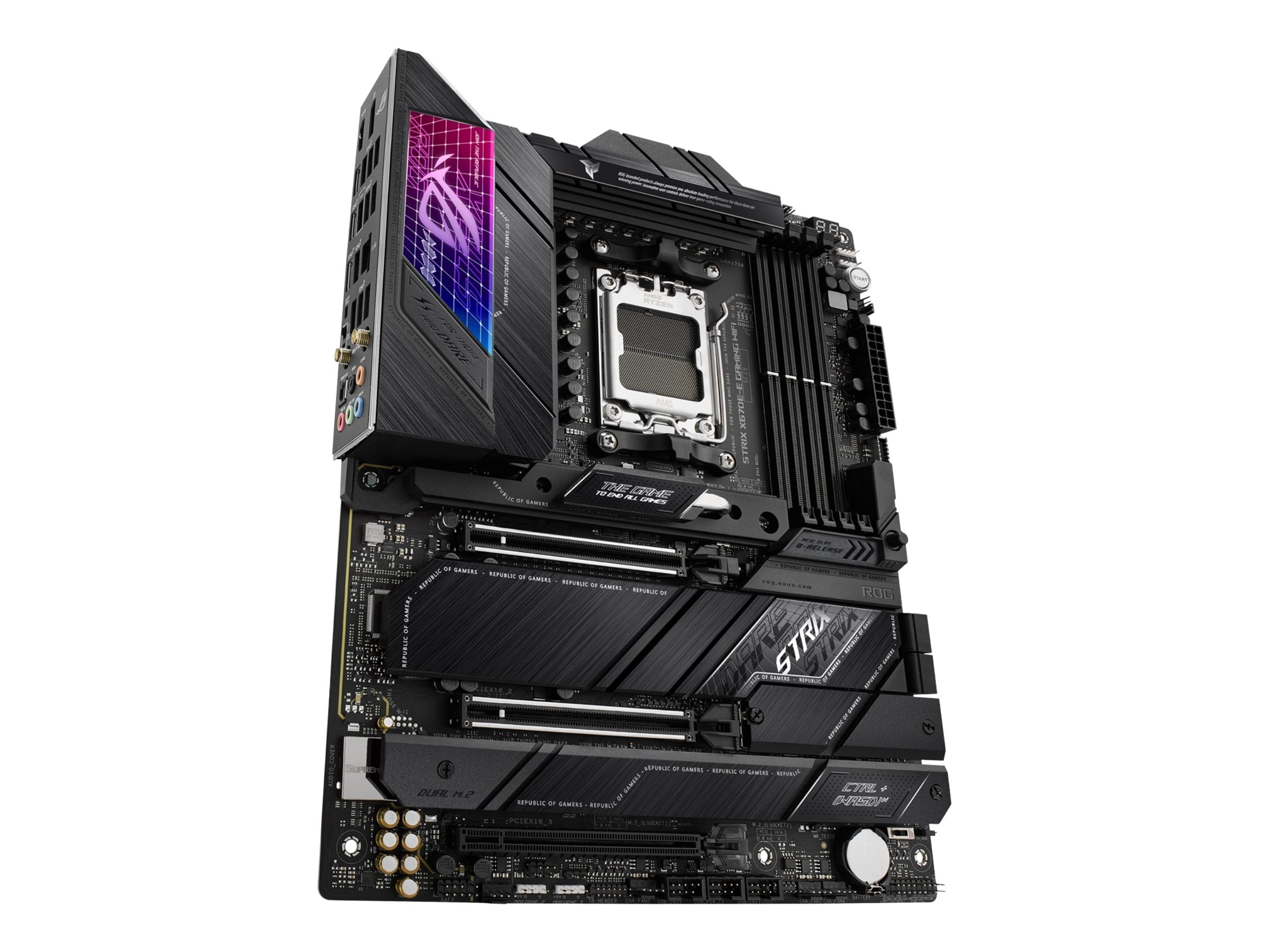 Asus Rog Strix X670E-E Gaming Wifi - Motherboard - Atx - Socket Am5 - Amd X670 Chipset - Usb 3.2 Gen 1, Usb 3.2 Gen 2, Usb-C 3.2 Gen2, Usb-C 3.2 Gen 2X2 - 2.5 Gigabit Lan, Wi-Fi 6, Bluetooth - Onboard Graphics (Cpu Required) - Hd Audio (8-Channel)