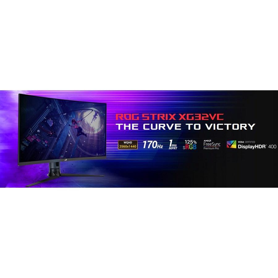 Asus Rog Strix Xg32Vc 31.5 Inch Widescreen 3,000:1 1Ms Hdmi/Displayport/Usb Led Hdr10 Monitor