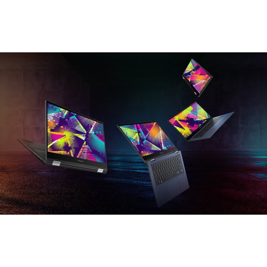 Asus Vivobook Go 14 Flip J1400 J1400Ka-Es21T 14" Touchscreen Convertible Notebook - Full Hd - 1920 X 1080 - Intel Pentium Silver N6000 Quad-Core (4 Core) 1.10 Ghz - 4 Gb Total Ram - 4 Gb On-Board Memory - 128 Gb Flash Memory - Quiet Blue