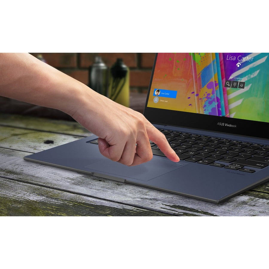 Asus Vivobook Go 14 Flip J1400 J1400Ka-Es21T 14" Touchscreen Convertible Notebook - Full Hd - 1920 X 1080 - Intel Pentium Silver N6000 Quad-Core (4 Core) 1.10 Ghz - 4 Gb Total Ram - 4 Gb On-Board Memory - 128 Gb Flash Memory - Quiet Blue