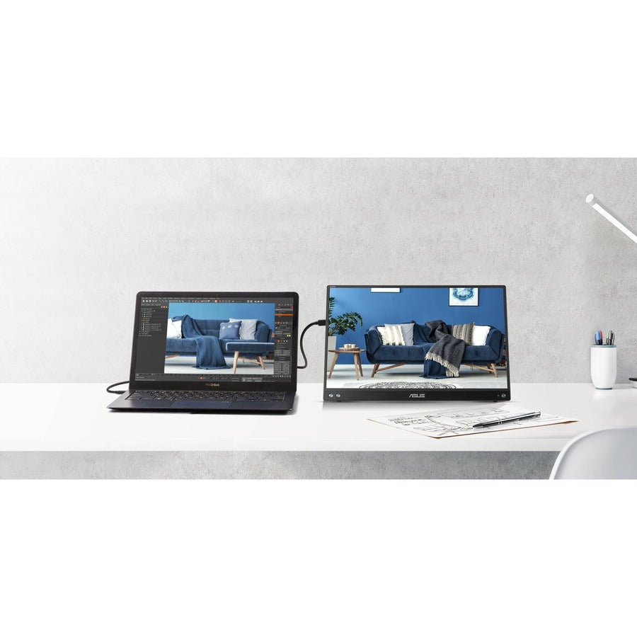 Asus ZenScreen MB16ACV 16 Class LCD Monitor - 16:9 - Silver"