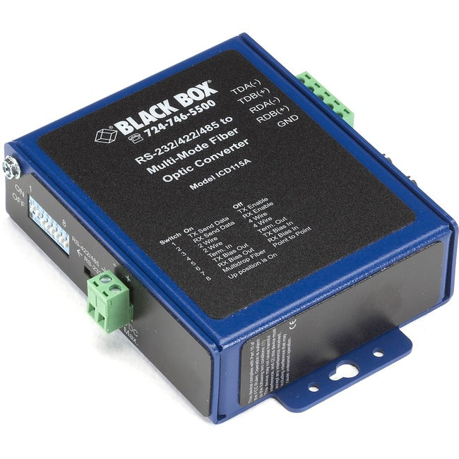 Async Rs232/422/485 Fiber Extender - Terminal Block To Multimode St, Gsa, Taa