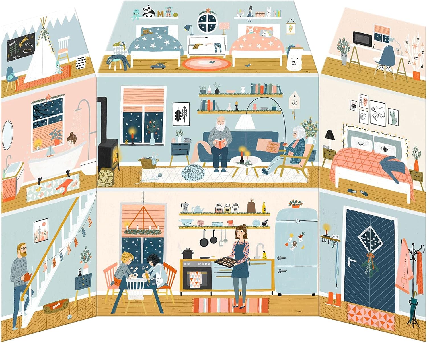 At Home Christmas 3D Fold Out House Advent Calendar