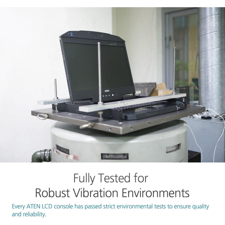 Aten 1U Ultra Short Depth Single Rail WideScreen LCD Console (USB / VGA)-TAA Compliant CL3100NX