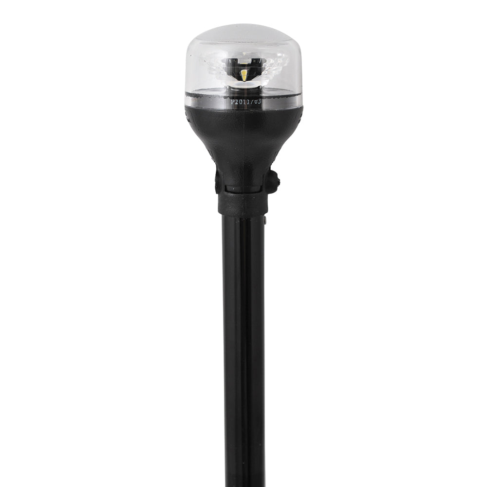 Attwood LightArmor All-Around Light - 12" Black Pole - Black Horizontal Composite Base