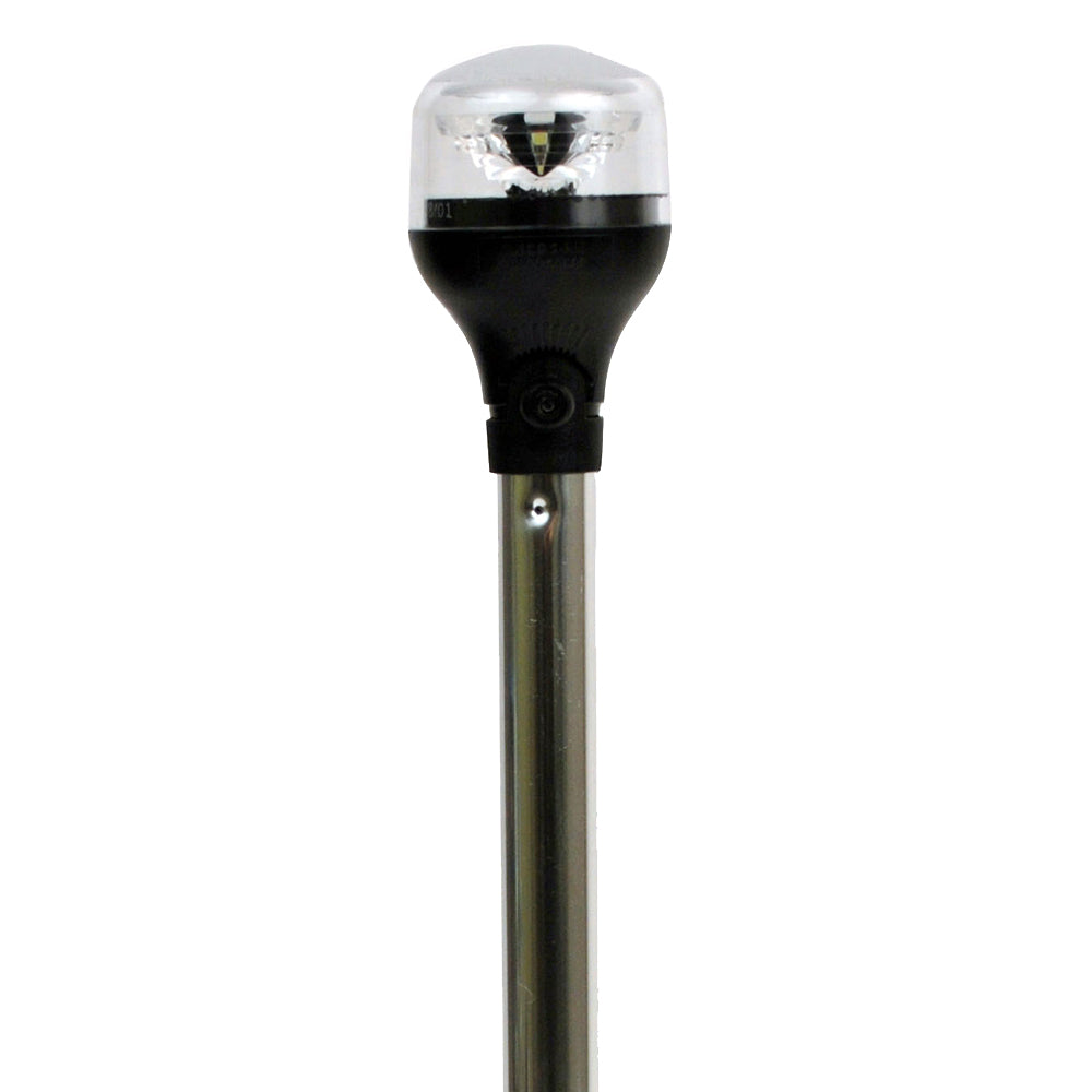 Attwood LightArmor Plug-In All-Around Light - 20" Aluminum Pole - Black Horizontal
