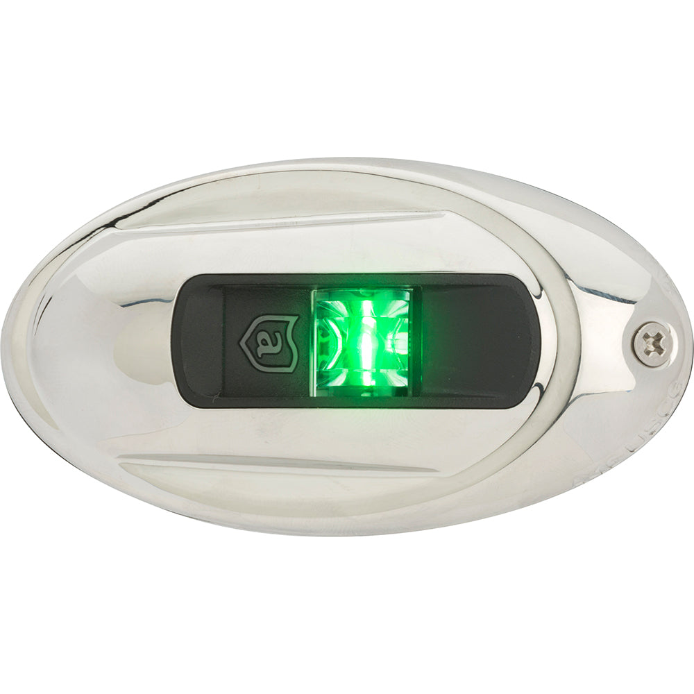 Attwood LightArmor Vertical Surface Mount Navigation Light - Oval - Starboard (green) -