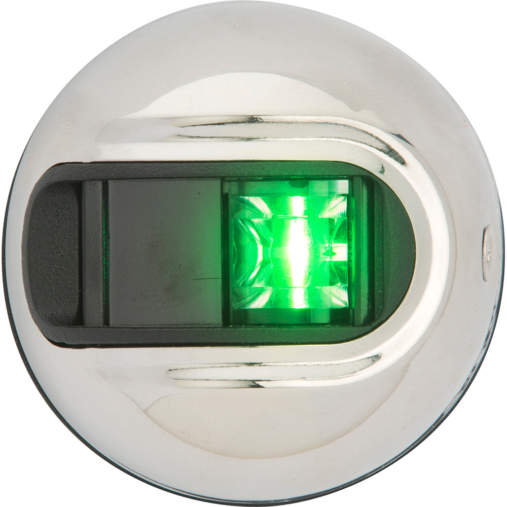 Attwood LightArmor Vertical Surface Mount Navigation Light - Starboard (Green) - Stainless