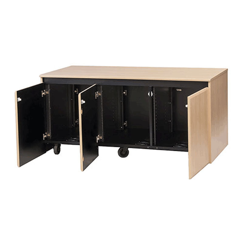 Audio Visual Furniture Credenza (3 Bay, 30 D, 3x 12RU) CR3030EX