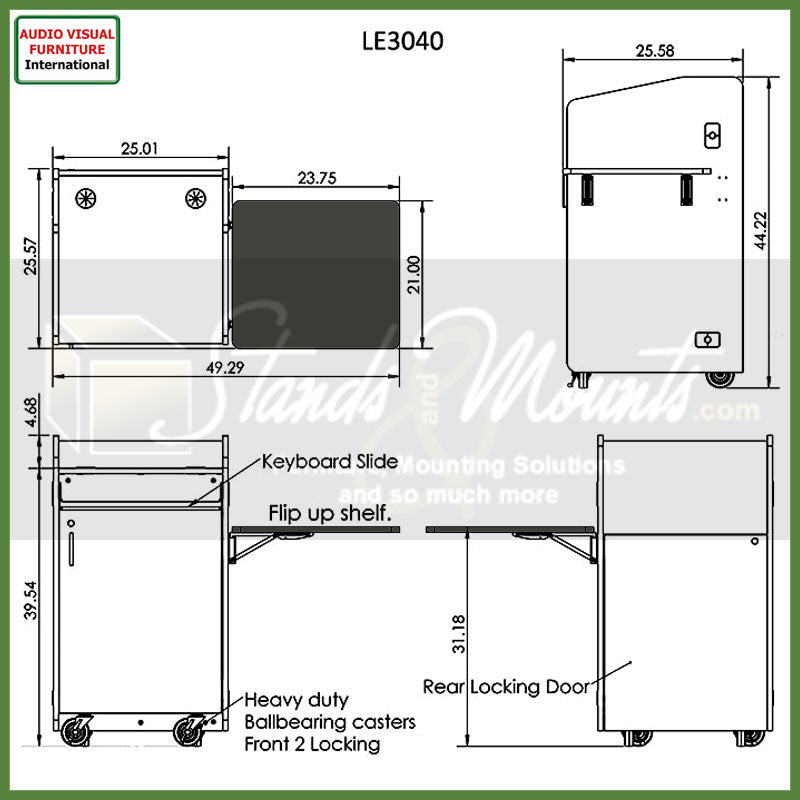 Audio Visual Furniture Deluxe Lectern LE3040