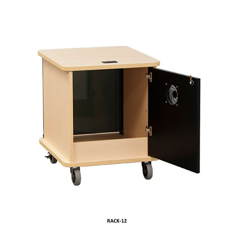 Audio Visual Furniture Deluxe Mobile AV Rack (16RU, Various) RACK-16