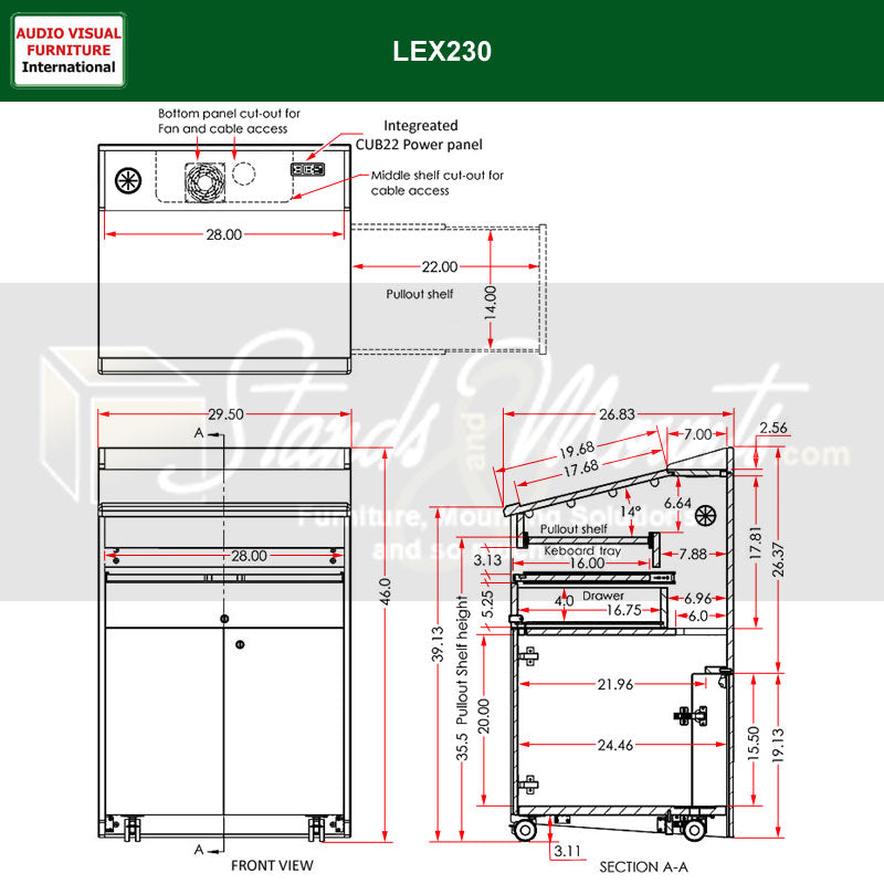 Audio Visual Furniture Educational Multimedia Lectern, LEX230