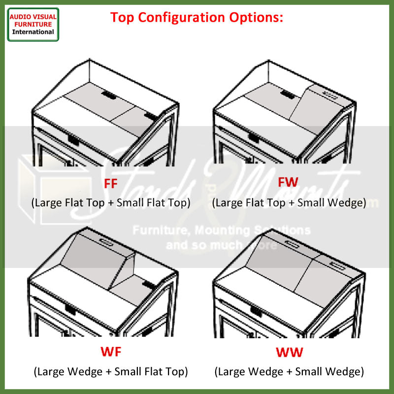 Audio Visual Furniture Large Podium with Rack (14RU, Various) PD4501