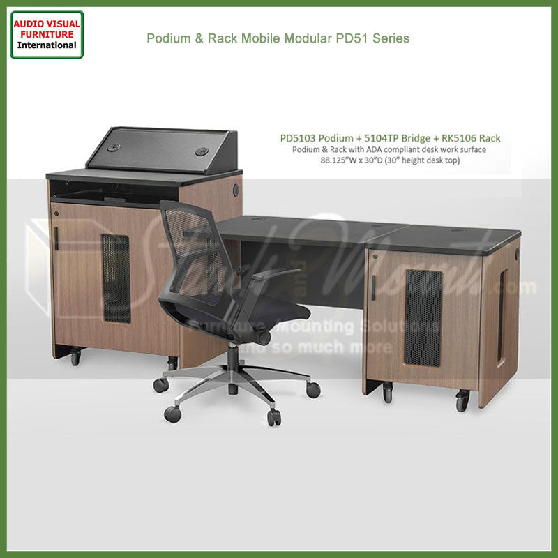 Audio Visual Furniture PD51 Series Modular Mobile Rack (12RU) RK5106