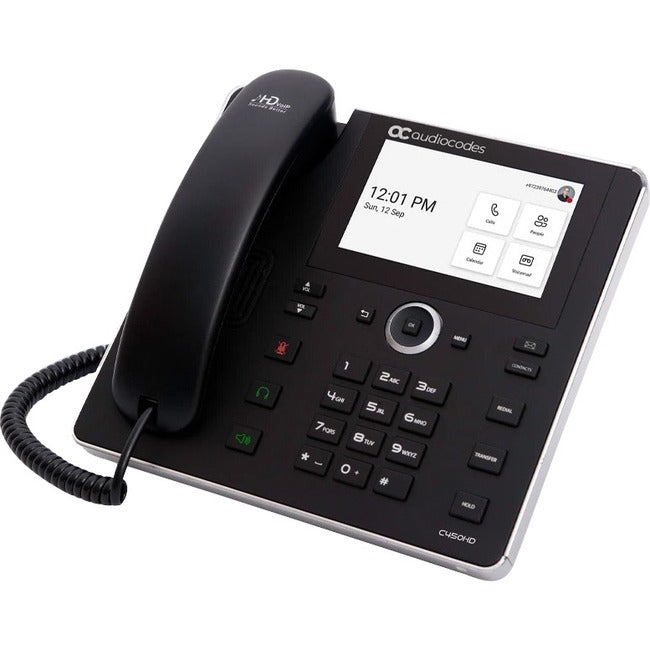 AudioCodes C450HD IP Phone - Corded - Cordless - Wi-Fi, Bluetooth - Wall Mountable - Black IPC450HDEPSG-DBW