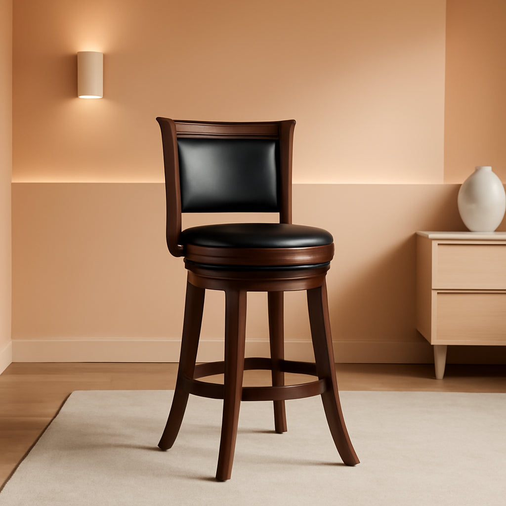 Augusta Extra Tall Bar Stool Cappuccino Swivel Seat