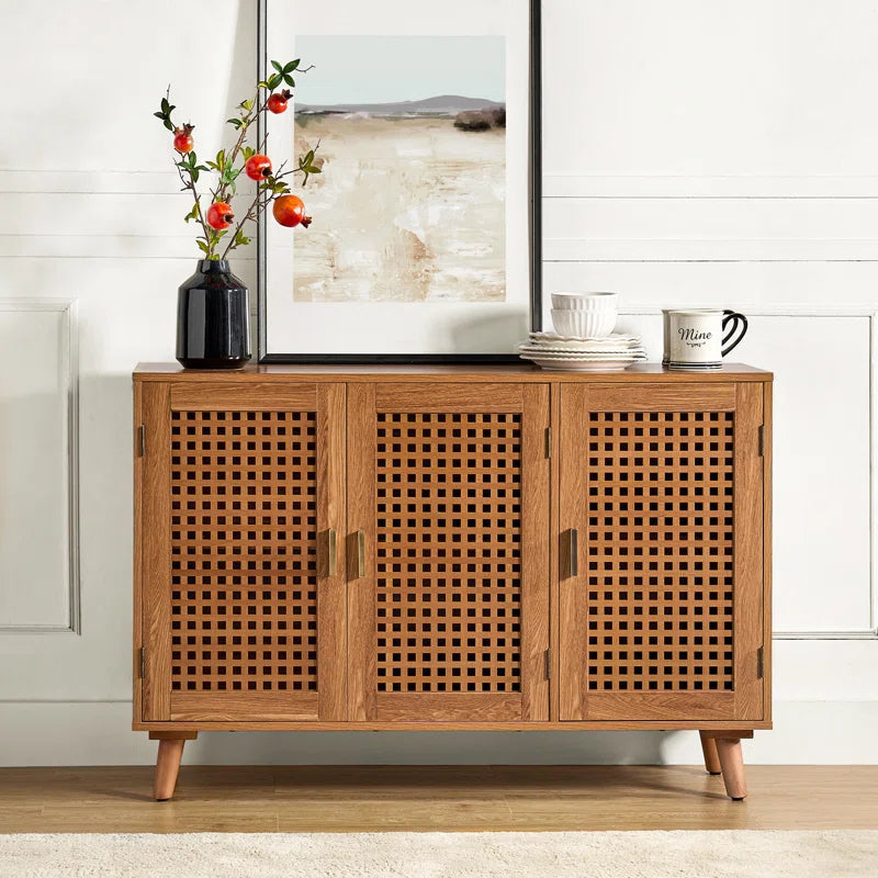 Aulbrey 44 Inch Wide Lattice Doors Sideboard With Storage