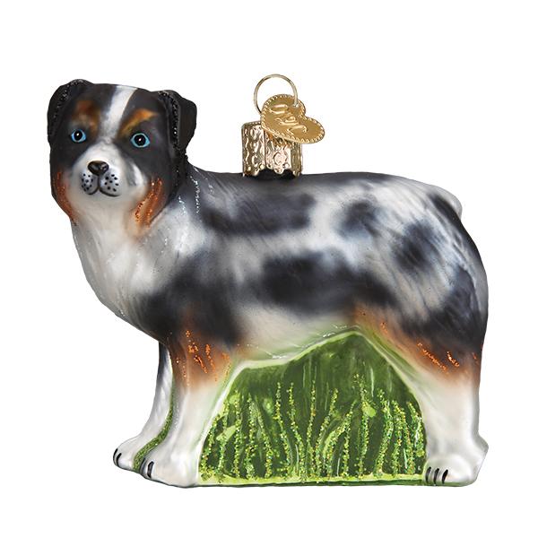 Australian Shepherd Glass Ornament