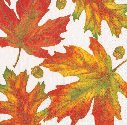 Autumn Hues White Cocktail Napkins
