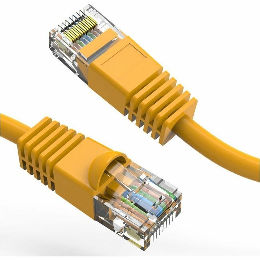 Axiom 35FT CAT5E 350mhz Patch Cable Molded Boot (Yellow) - TAA Compliant - 35 ft Category