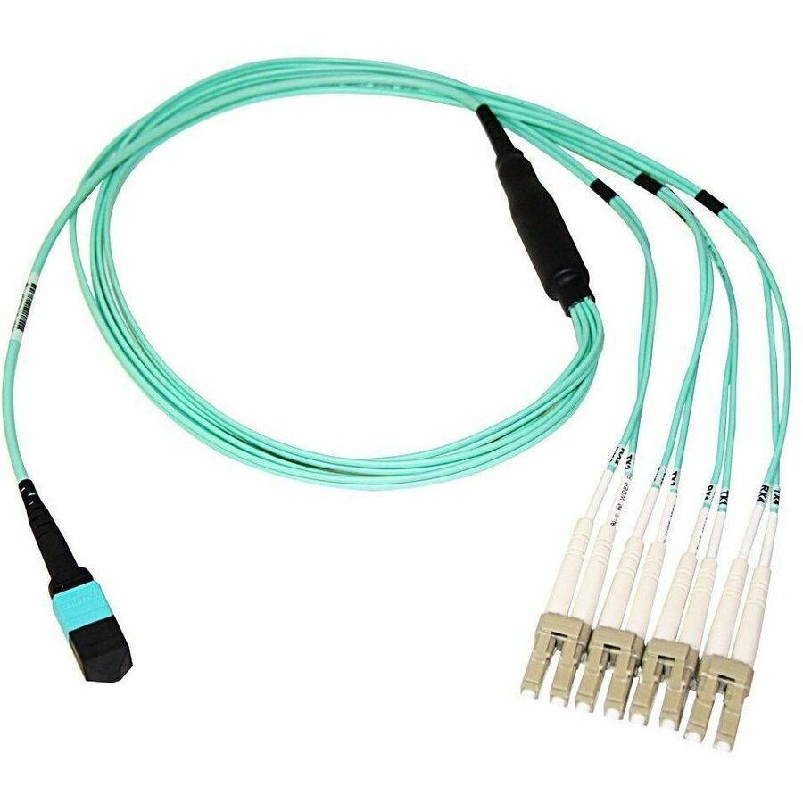 Axiom MPO Female to 4 LC Multimode OM3 50/125 Fiber Breakout Cable 7m - TAA Compliant -