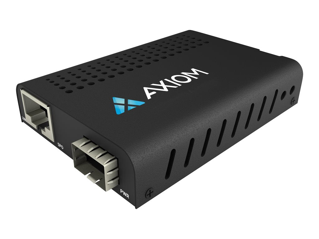 Axiom Mini - Fiber media converter - 10GbE - over CAT 6a - 10GBase-LR, 10GBase-ER, 10GBase-SR, 10GBase-ZR - RJ-45 / SFP+ - up AXG99357