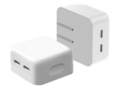Axiom - Power adapter - 35 Watt - 2 output connectors (24 pin USB-C) - white USBC235WAW-AX