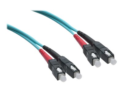 Axiom SC-SC Multimode Duplex OM4 50/125 Fiber Optic Cable - 1m - Aqua - Network cable - TAA Compliant - SC multi-mode