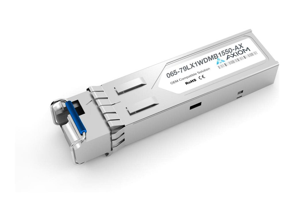 Axiom - SFP (mini-GBIC) transceiver module (equivalent to: Signamax 065-79LX1WDMB1550) - 1GbE - 1000Base-BX10-D - LC single-mode 065-79LX1WDMB1550-AX