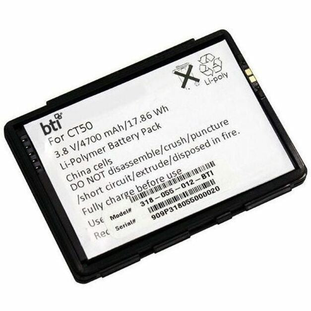 BATTERY TECH BTI 318-055-012-BTI 3.8V 4700mAh Li-Ion Battery for Honeywell Scanners