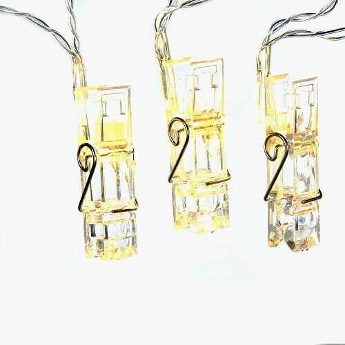 B/O 10L Plastic Clip Warm White Led Lights