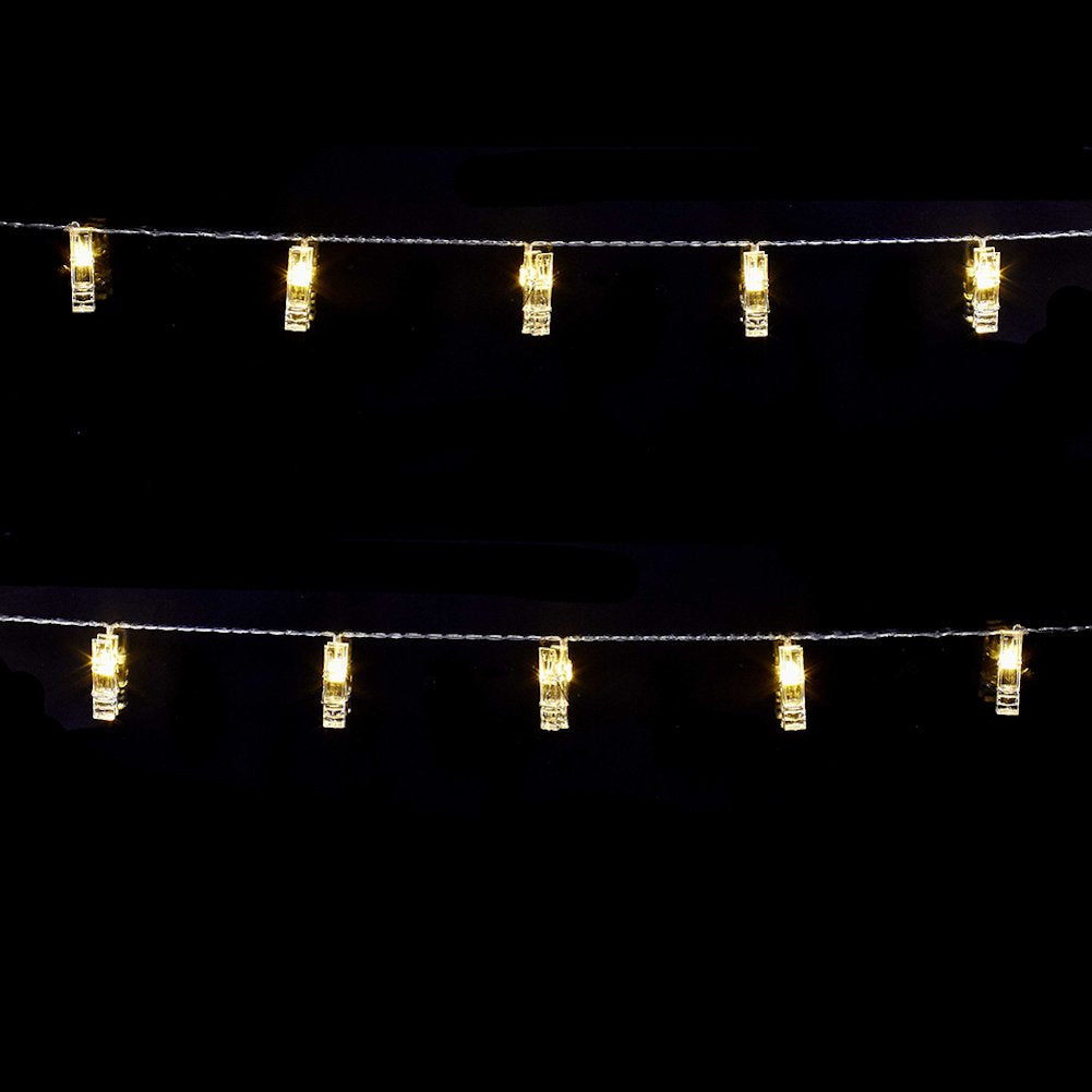 B/O 10L Plastic Clip Warm White Led Lights