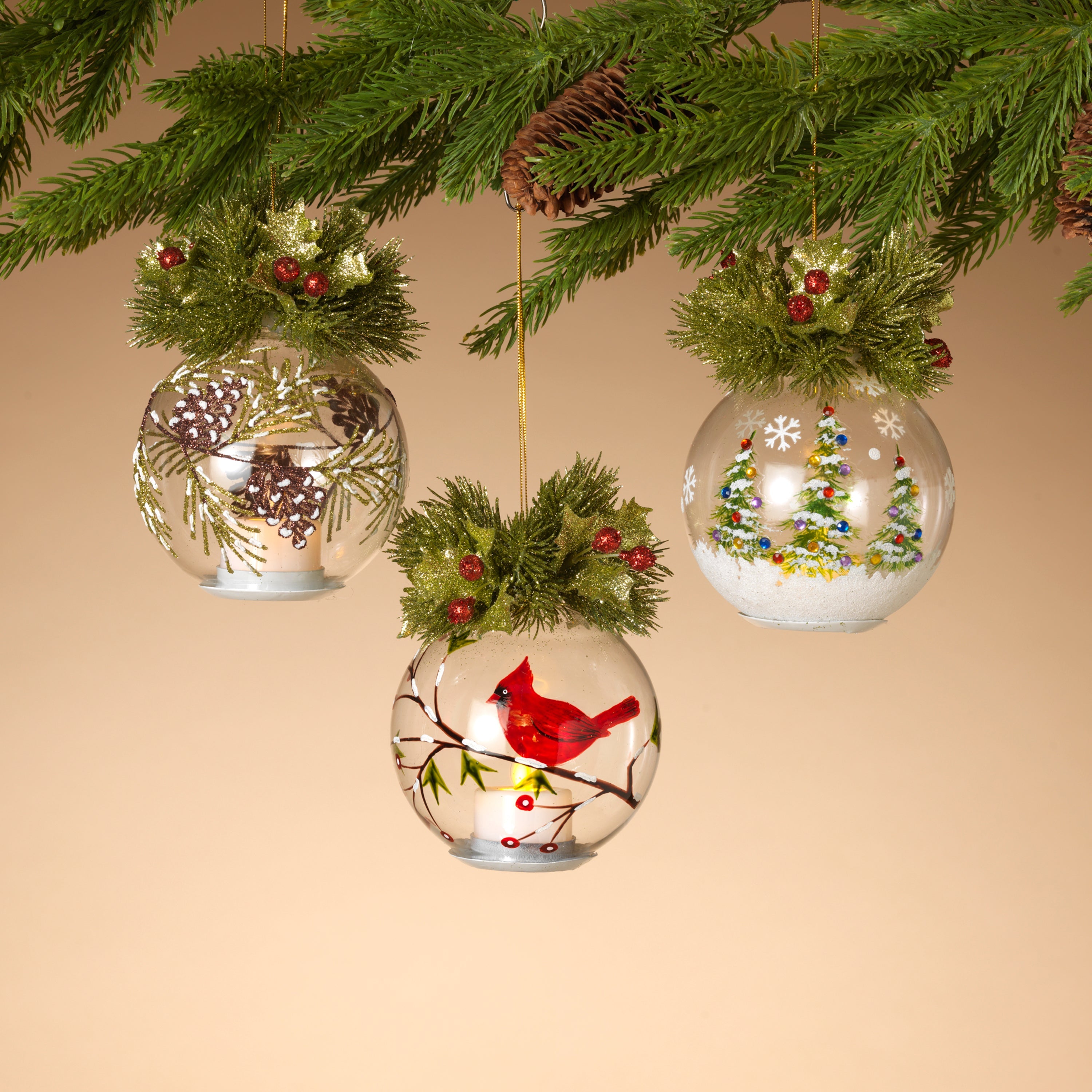 B/O Lighted Hand Blown Ornament -